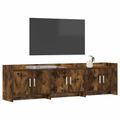 vidaXL TV skrinka 168 x 33 x 47 cm Dymový dub Kompozitné drevo