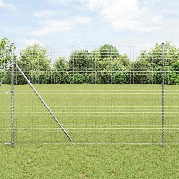 vidaXL Zabudovaný plotový stĺpik 52 pcs Strieborná