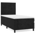 vidaXL Posteľný rám boxspring s matracom čierny 100x200 cm zamat