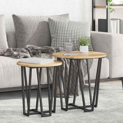 vidaXL Sada príručných stolíkov 2 pcs Artisan dub a čierna