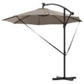 vidaXL Slnečník 294 x 294 x 248 cm Polyester a hliník Sivohnedá