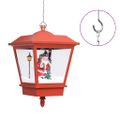 vidaXL Vianočná závesná lampa s LED osvetlením a Santom červená 27x27x45 cm