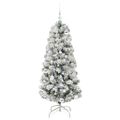 vidaXL Umelý Sklápací Vianočný Stromček 150 LED Zelená a biela 150 cm