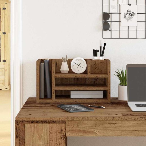 vidaXL Organizér na pult Staré drevo 44,5 x 24 x 25 cm