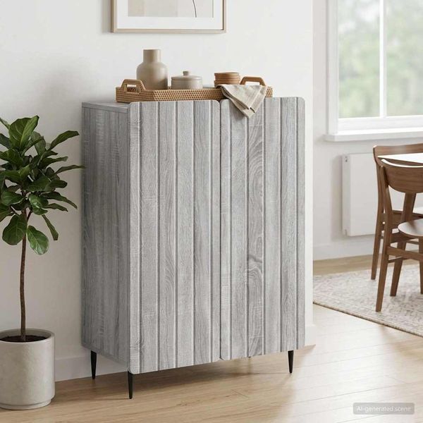 vidaXL Servírovacia skriňa Sivá sonoma 66 x 34,5 x 92 cm