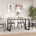 vidaXL Jedálenský stolík v tvare O 140x80x75 cm borovica a oceľ