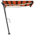 vidaXL Automatická markíza s LED a senzorom 300x250 cm oranžovo-hnedá