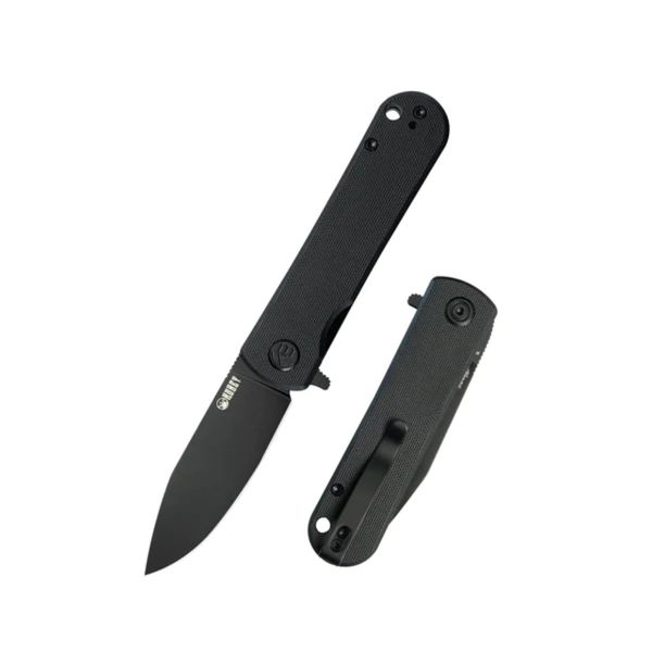 Kubey KU371B Neo vreckový nôž 7,6 cm, Blackwash, čierna, G10