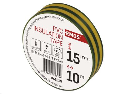 Izolačná páska PVC 15/10 zelenožltá EMOS F61515