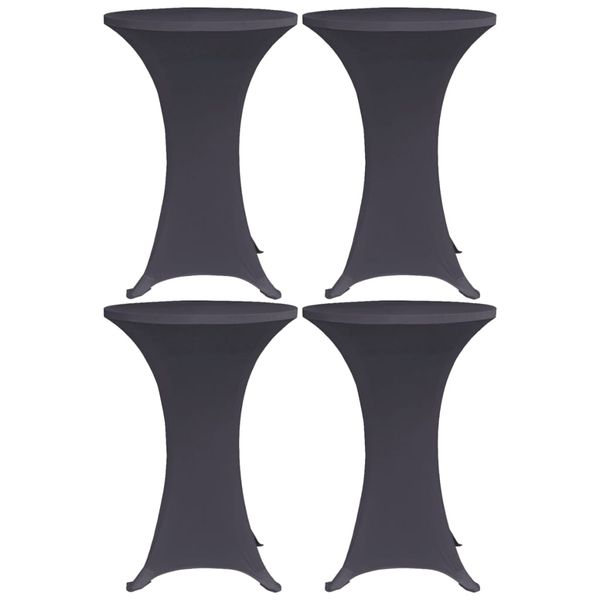 vidaXL Naťahovacie obrusy na stôl 4 ks antracitové 60 cm