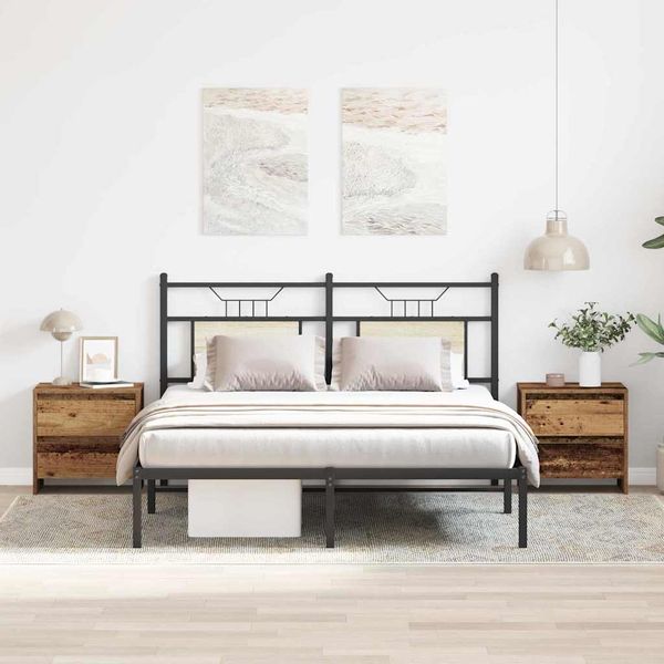 vidaXL Nočný stolík so zásuvkou 2 pcs Staré drevo 45 x 34 x 44,5 cm