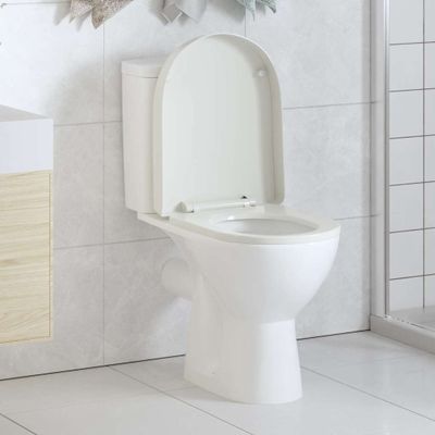 Biele WC sedadlo, pomalé sklápanie, štvorcové