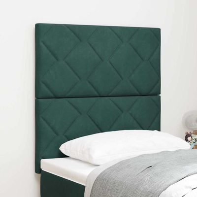 vidaXL LED hlavová doska Tmavozelená 80 cm Zamat