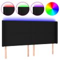 vidaXL Čelo postele s LED čierne 203x16x118/128 cm látka
