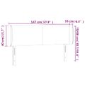 vidaXL Čelo postele s LED modré 147x16x78/88 cm látka