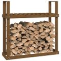 vidaXL Stojan na palivové drevo medový 110x35x108,5cm masívna borovica
