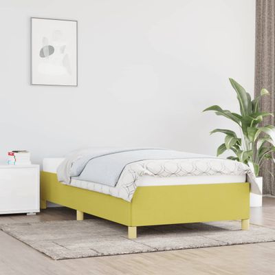 vidaXL Posteľný rám bez matraca zelený 90x200 cm látka