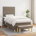 vidaXL Posteľný rám boxsping s matracom sivohnedý 90x200 cm látka