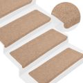 vidaXL Samolepiace nášľapy na schody 15 ks 65x24,5x3,5 cm béžové