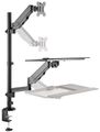 Neomounts  DS90-325BL1 / držák na stůl /pracovní místo / sezení-stání / monitor, klávesnice a myš Pracovní stanice, držák, VESA, stolní, pro monitor a klávesnici, úhloprícka 17"–32", náklon, otácení, rotace, nosnost 9+1kg, cern