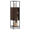 vidaXL Vysoká skrinka hnedý dub 35,5x35x139 cm kompozitné drevo+kov