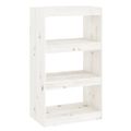 vidaXL Knižnica/deliaca stena biela 60x30x103,5 cm masívna borovica