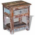vidaXL Príručný stolík s 1 zásuvkou, recyklovaný masív 43x33x51 cm