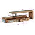 vidaXL TV stolík (118-200) x 30 x 40 cm masívne recyklované drevo