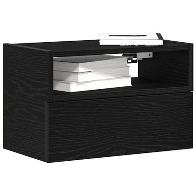 vidaXL Nástenná nočná skrinka čierna 45x26x28,5 cm