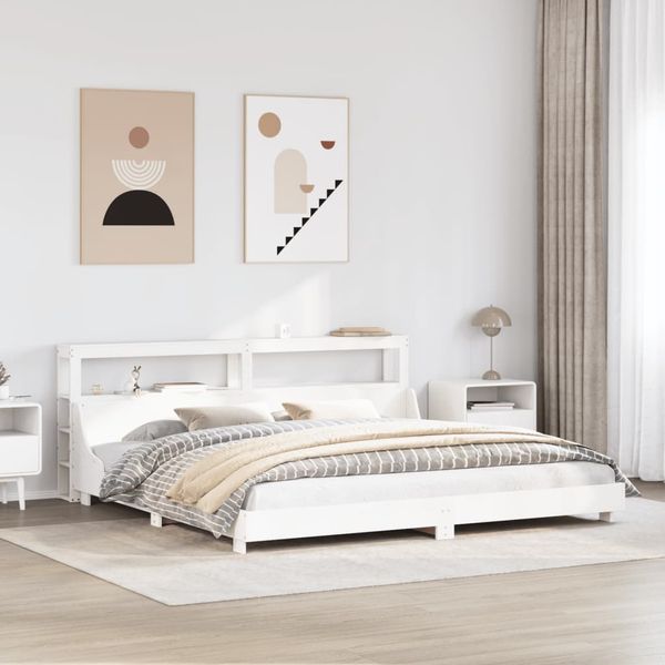 vidaXL Posteľ bez matraca biela 180x200 cm masívna borovica