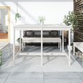 vidaXL Záhradný stolík biely 159,5x82,5x110 cm borovicový masív