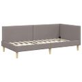 vidaXL Rohový rám postele s čelnou doskou Sivohnedá 100 cm x 200 cm
