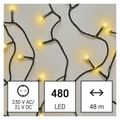LED vianočná cherry reťaz – guličky, 48 m, vonk. aj vnútor.,teplá biela, programy, časovač