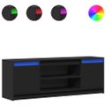 vidaXL TV stolík s LED čierny 139,5x34x50 cm kompozitné drevo