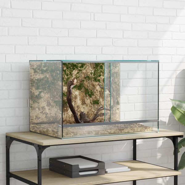 vidaXL Terárium s úložiskom Priehľadná 60 x 40 x 40 cm Sklo