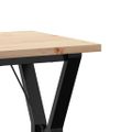 vidaXL Jedálenský stolík v tvare Y 50x50x75,5 cm borovica a oceľ