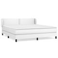 vidaXL Boxspring posteľ s matracom biela 180x200 cm umelá koža