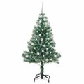 vidaXL Umelý vianočný stromček, snehom obalený, s LED svetlom 150 cm