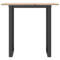 vidaXL Jedálenský stolík v tvare O 80x50x75 cm borovica a oceľ