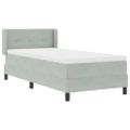 vidaXL Posteľ s pružinovým rámom Svetlosivá 200 x 90 cm Zamat