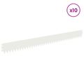 vidaXL Obrubník trávnika 10 ks 103 x 10 cm Oceľ Biela