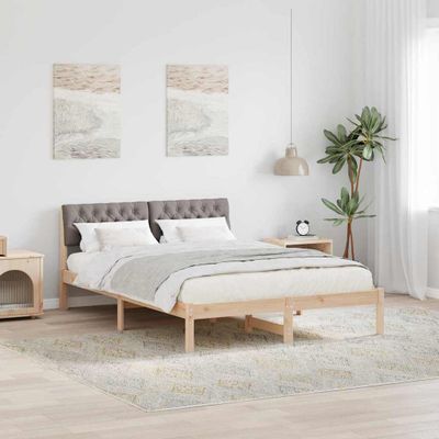 vidaXL Rám postele Hnedá a taupe 160 x 200 cm Borovicový masív