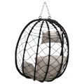 vidaXL Závesné kreslo vajíčko polyratan 91,5 x 54,5 x 107 cm Sivohnedá