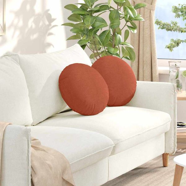 vidaXL Vankúše na sedenie 2 pcs Červenooranžová Ø 40 cm
