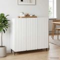 vidaXL Servírovacia skriňa Biela s vysokým leskom 89 x 34,5 x 82 cm