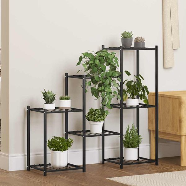vidaXL Stojan na kvety 83x25x80 cm čierny kovový