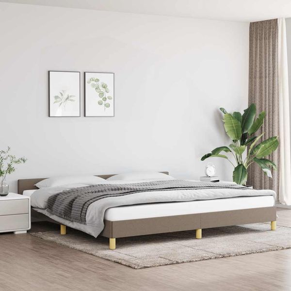 vidaXL Posteľ bez matraca sivohnedá 200x200 cm látka