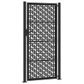 vidaXL Záhradná brána čierna 100x200 cm oceľový krížový dizajn