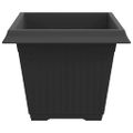 vidaXL Štvorcový črepník na kvety 24 ks Čierna 43 x 43 x 33,5 cm Plast