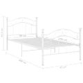 vidaXL Posteľný rám biely kov 90x200 cm